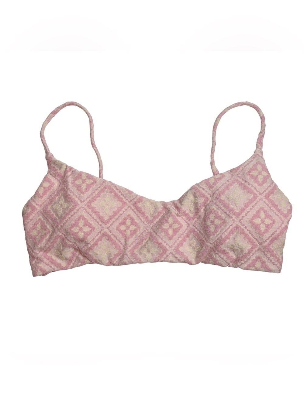 Red Carter Jacquard Geo Bralette Swim Top Pink Size Medium / 8 EUC